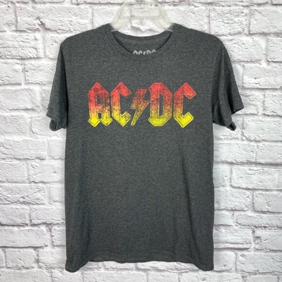 AC/DC Tops - AC/DC Heathered Gray Graphic Tee Size M